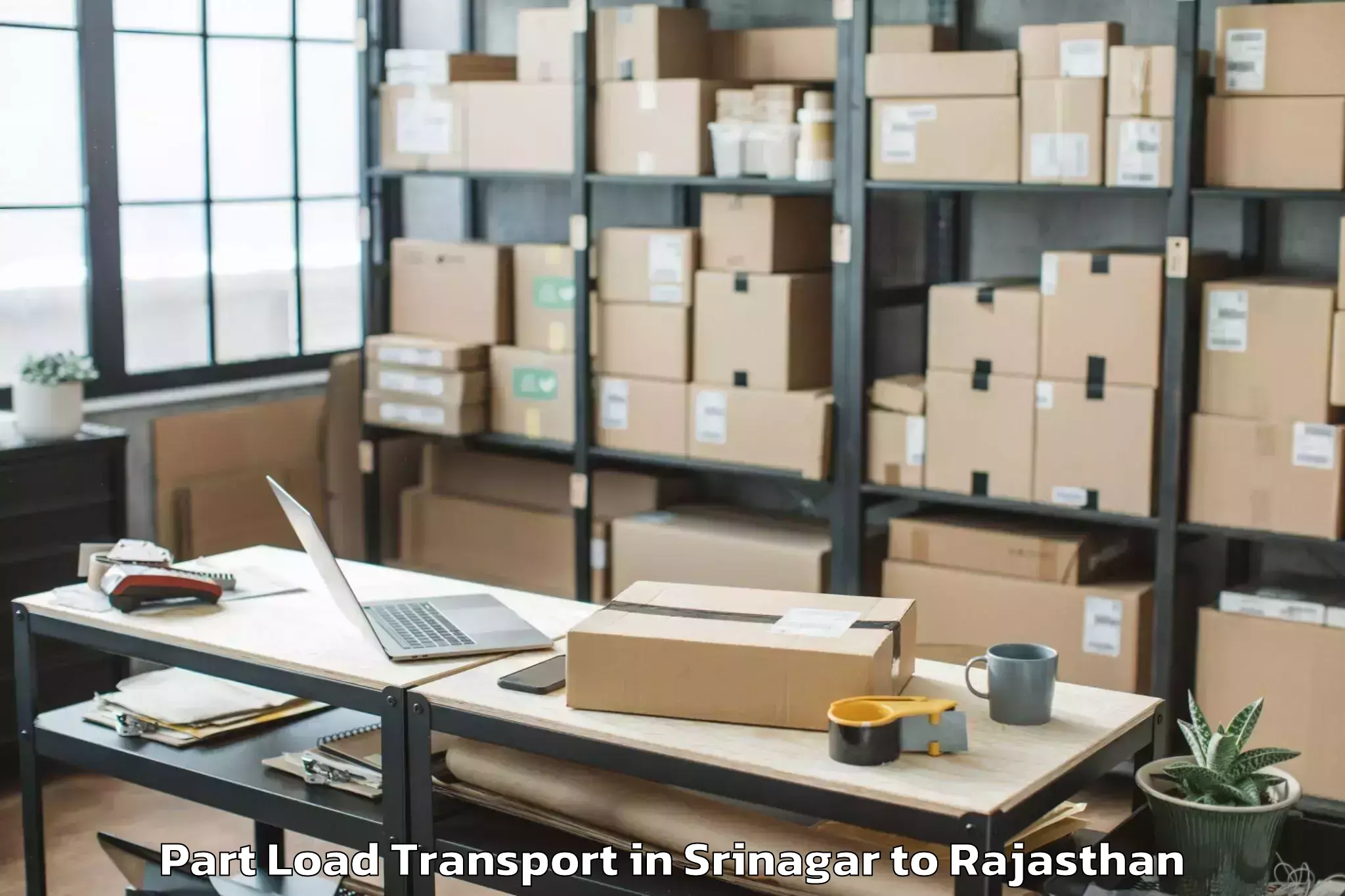 Book Srinagar to Balesar Part Load Transport